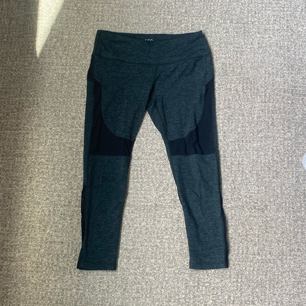 3/4 Splits59 Green and Black Heather Mesh Leggings